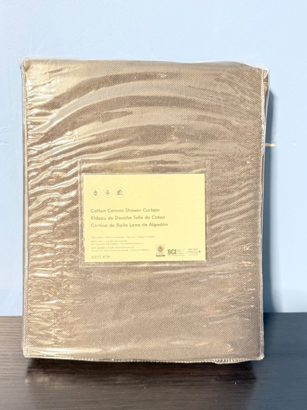 West Elm cotton canvas shower curtain 72x74 ~~NEW